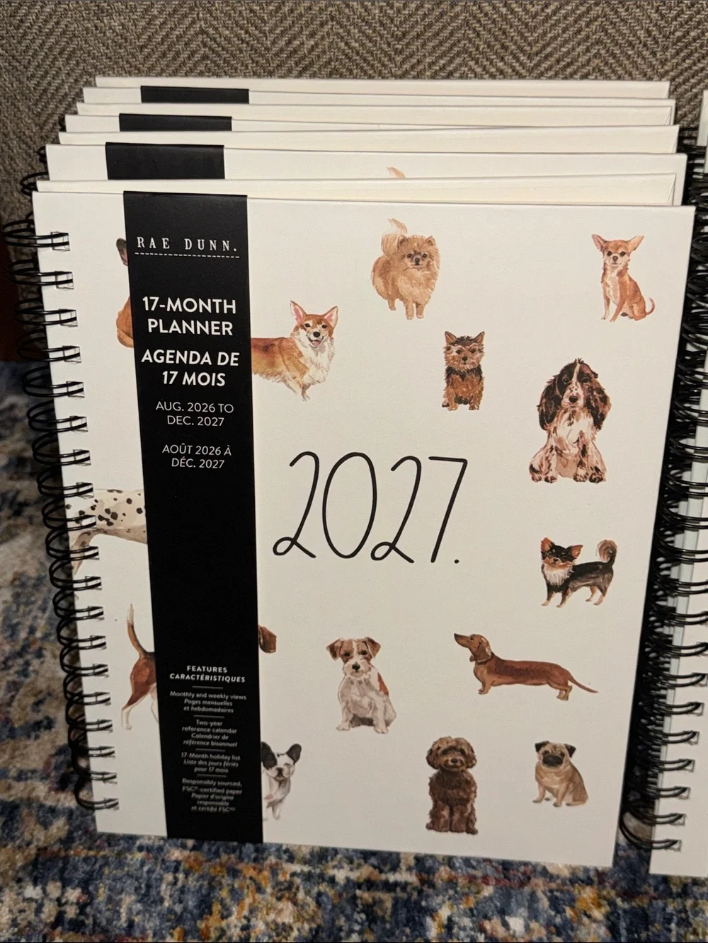NWT Rae Dunn 2027 Hardback 17 Month Planner Calendar HTF Monthly Weekly Views